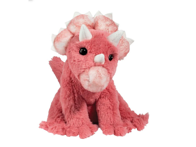 Douglas Tracie Soft Pink Triceratops Dino Plush Stuffed Animal, 10' long