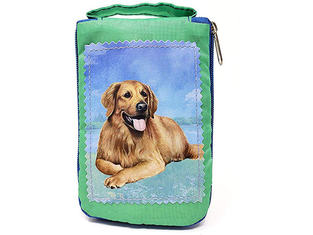 Golden Retriever Lying Foldable Tote Bag - Waterproof - Zipper Market Tote