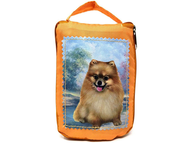 Pomeranian Foldable Tote Bag - Durable, Waterproof - Zippered Market Tote