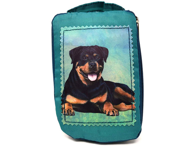Rottweiler Foldable Tote Bag - Durable, Waterproof - Zippered Market Tote