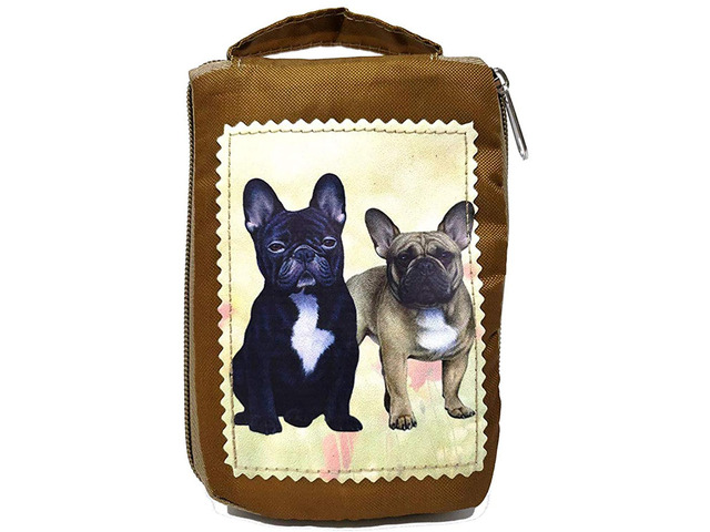 French Bulldog Foldable Tote Bag - Durable, Waterproof - Zipper Market Tote