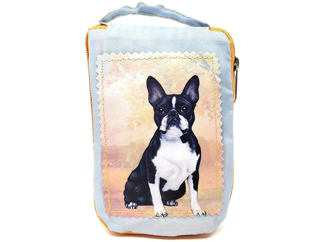 Boston Terrier Foldable Tote Bag - Waterproof - Zippered Market Tote