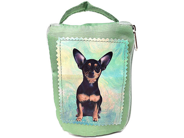 Black and Tan Chihuahua Foldable Tote Bag - Waterproof - Zipper Market Tote