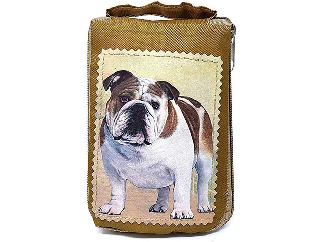 Bulldog Foldable Tote Bag - Waterproof - Zipper Market Tote