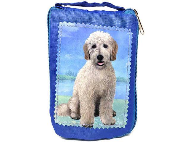 Goldendoodle Sitting Foldable Tote Bag - Waterproof - Zippered Market Tote