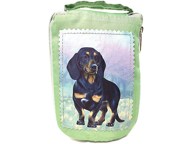 Black Dachshund Foldable Tote Bag - Waterproof - Zipper Market Tote