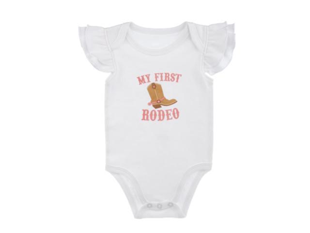 Ganz Baby Girl Rodeo Diaper Shirt Onesie with Ruffles 3-6 mo. - My First Rodeo