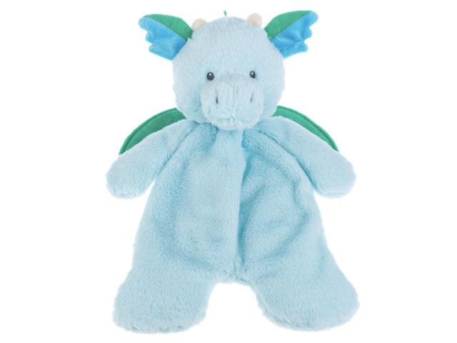 Baby Ganz Spark Dragon Blue and Green Flat-A-Pat Plush Stuffed Lovey, 18'