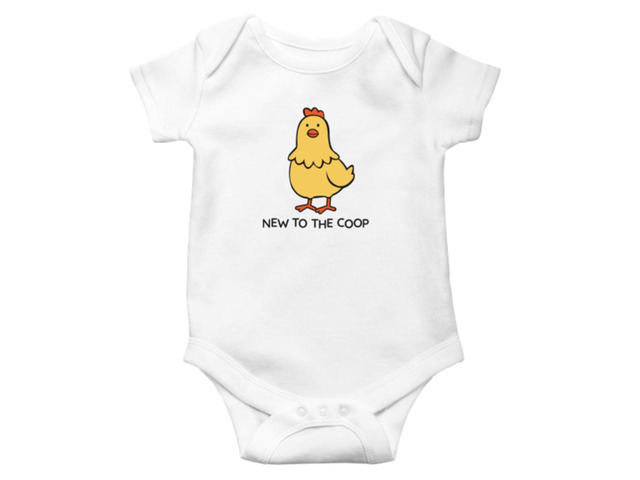 Ganz Baby Cute Chick Chicken Diaper Shirt Onesie 3-6 mo. - New To The Coop