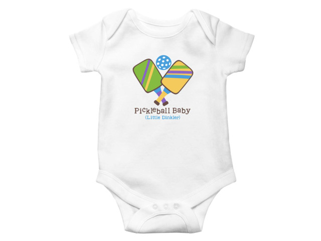 Ganz Baby Pickleball Diaper Shirt Onesie 3-6 mo. - Pickleball Baby (Lil Dinkler)