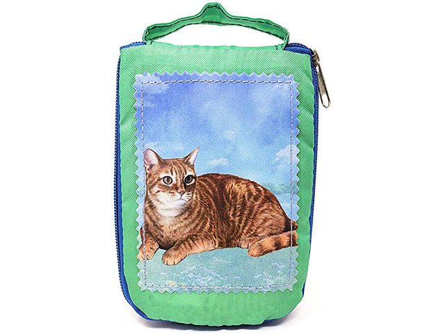 Orange Tabby Cat Foldable Tote Bag - Waterproof - Zippered Market Tote