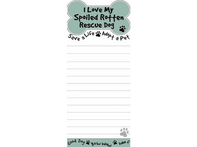 'I Love My Spoiled Rotten Rescue Dog' Uniquely Shaped Sticky Notepad