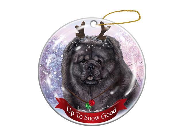 Holiday Pet Gifts Chow Chow Blue Dog Porcelain Christmas Ornament