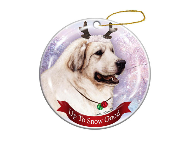 Holiday Pet Gifts Great Pyrenees Dog Porcelain Christmas Ornament