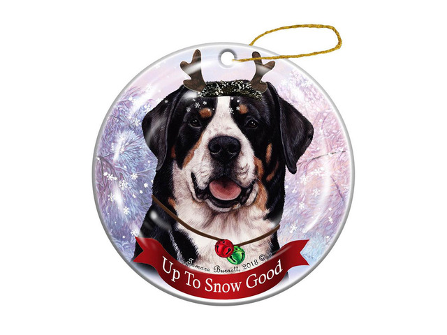 Holiday Pet Gifts Greater Swiss Mountain Dog Dog Porcelain Christmas Ornament