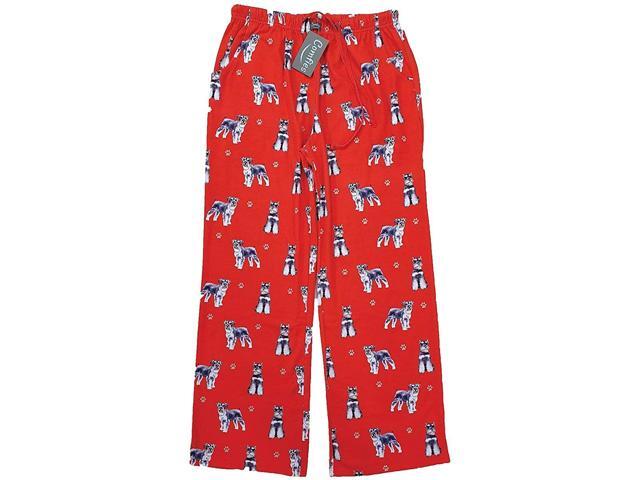 Schnauzer Unisex Lightweight Cotton Blend Pajama Bottoms- Large