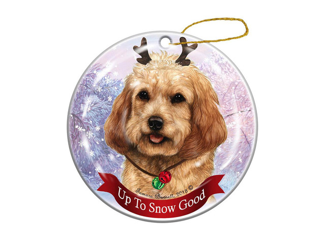 Holiday Pet Gifts Blonde Cockapoo Dog Porcelain Christmas Ornament