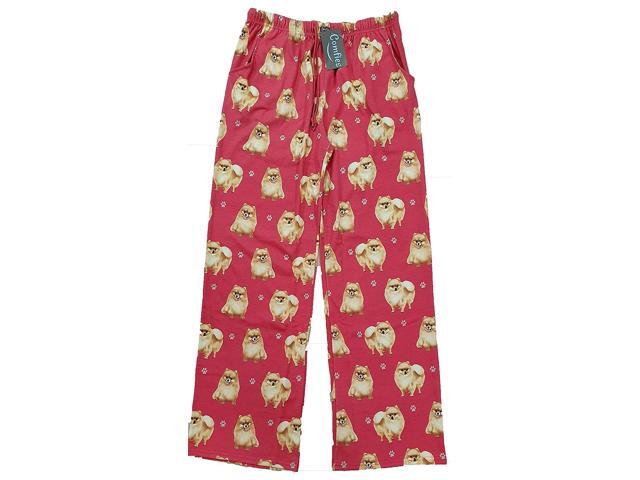 Pomeranian Unisex Lightweight Cotton Blend Pajama Bottoms- X-Large
