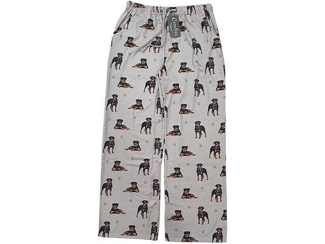 Rottweiler Unisex Lightweight Cotton Blend Pajama Bottoms- Large