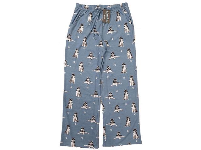 Siberian Husky Unisex Lightweight Cotton Blend Pajama Bottoms- Medium