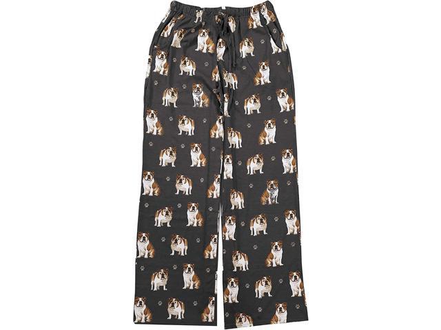 Bulldog Unisex Lightweight Cotton Blend Pajama Bottoms- X-Large