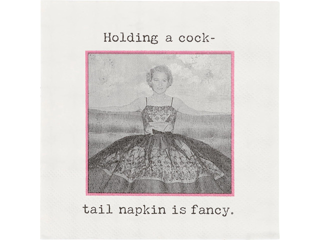 Trash Talk Paper Beverage Napkins, 5' x 5', 20/pk, Holding Napkin is Fancy