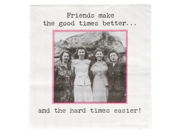 Trash Talk Paper Beverage Napkins, 5' x 5', 20/pk, Friends Make Good Times