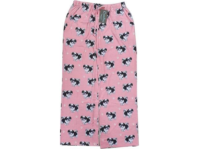 Shih Tzu Unisex Lightweight Cotton Blend Pajama Bottoms- X-Large