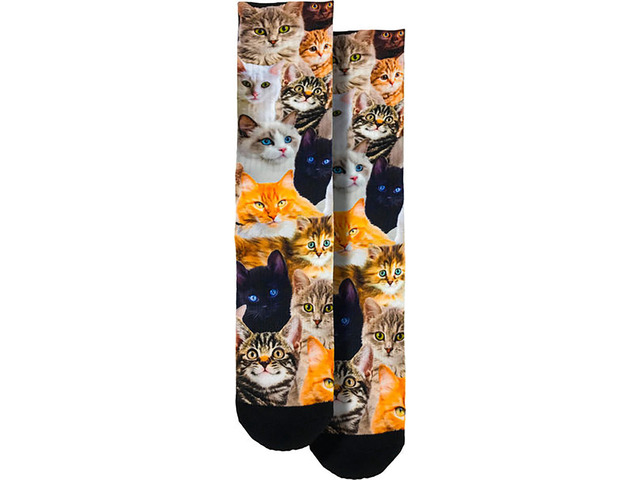 Spoontiques Cats Crew Socks - SHOE SIZE (5-10 Men) (7-12 women)