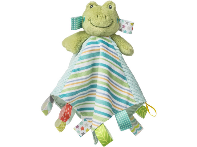 Taggies Stuffed Animal Plush Character Blanket, 13 x 13-In, Green Peepers Frog