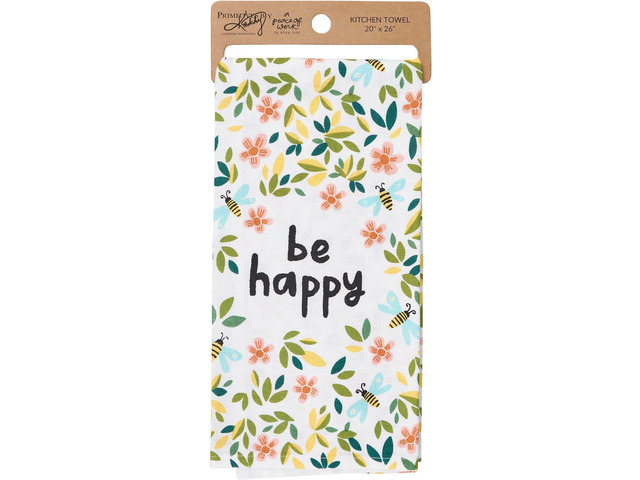 Primitives by Kathy Kitchen Towel - Be Happy, 26'