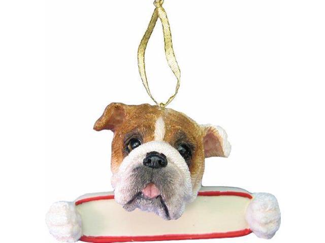 Bulldog Ornament 'Santa's Pals' With Personalizable Name Plate