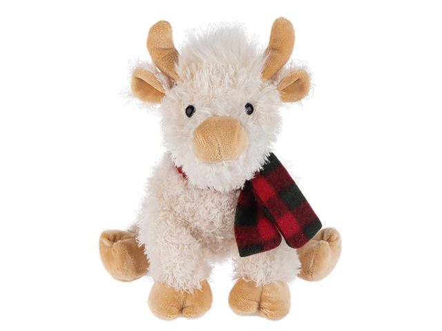 Ganz Hennie Highland Cow with Scarf Plush Stuffed Animal Toy, 9.5'