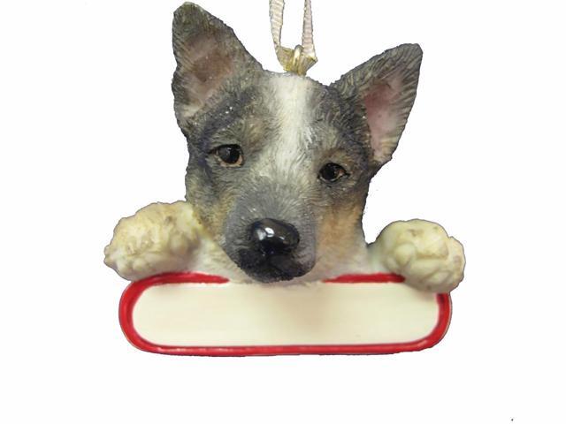 Australian Cattle Dog Ornament 'Santa's Pals' With Personalizable Name Plate