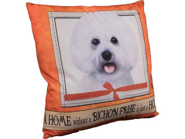 E & S Pets Large Dog Design Throw Pillow 16 x 16 inches - Bichon Frise