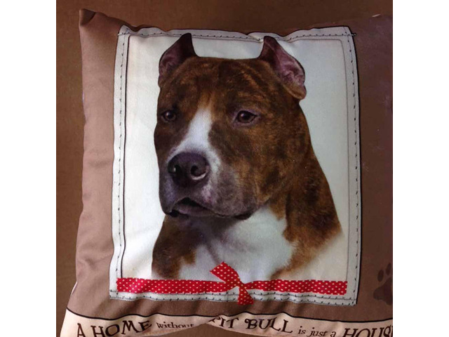 E & S Pets Large Dog Design Throw Pillow 16 x 16 inches - Pit Bull Terrier