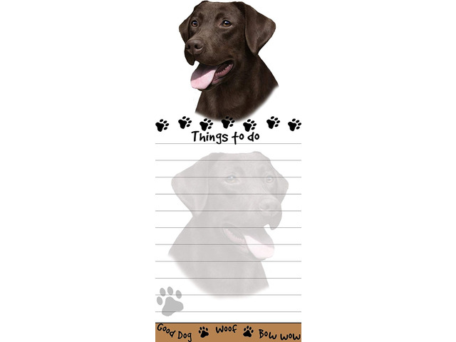 'Chocolate Labrador Magnetic List Pads' Uniquely Shaped Sticky Notepad