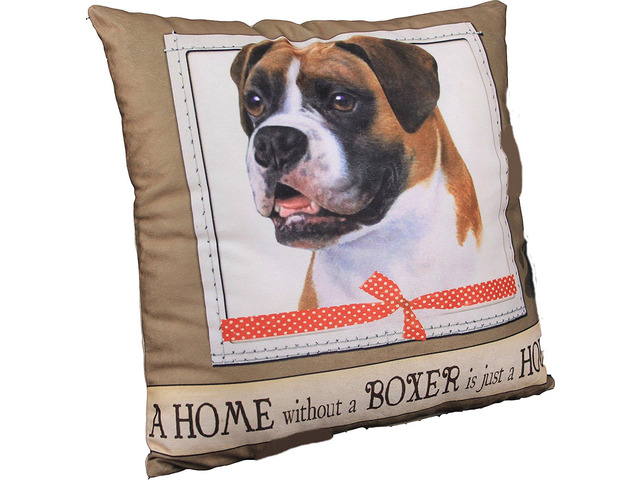 E & S Pets Large Dog Design Throw Pillow 16 x 16 inches - Boxer, Uncropped