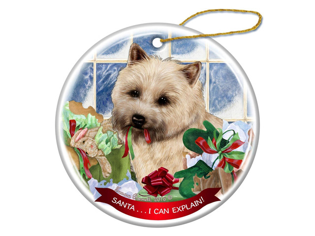 Cream Cairn Terrier Dog Porcelain Ornament Pet Gift Santa I Can Explain!