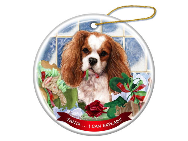 Blenheim Cavalier King Charles Dog Porcelain Hanging Ornament Pet Gift