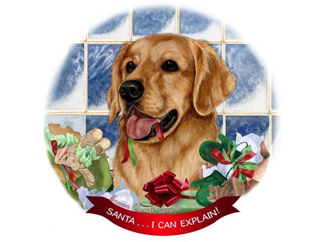 Golden Retriever Porcelain Hanging Ornament Pet Gift Santa I Can Explain!