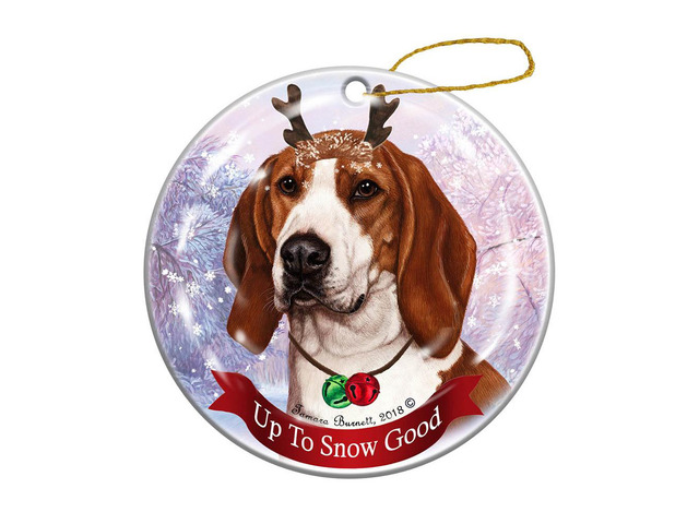 Holiday Pet Gifts Tree Walker Coonhound Dog Porcelain Christmas Ornament