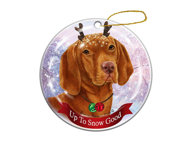 Holiday Pet Gifts Vizsla Dog Porcelain Christmas Ornament