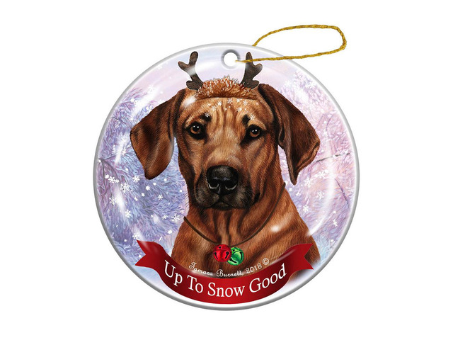 Holiday Pet Gifts Rhodesian Ridgeback Dog Porcelain Christmas Ornament