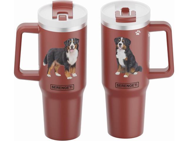 Serengeti 40 Oz Bernese Mt. Dog Stainless Steel Tumbler with Handle, Straw & Lid