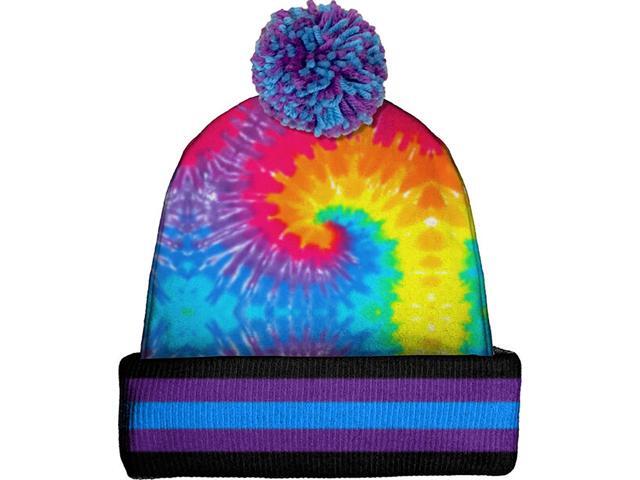 Spoontiques Winter Beanie Hat, Polyester, One Size Fits Most - Bright Tie Dye