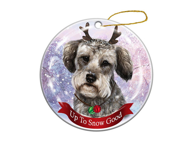 Holiday Pet Gifts Schnoodle Dog Porcelain Christmas Ornament