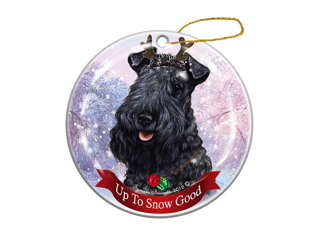 Holiday Pet Gifts Kerry Blue Terrier Dog Porcelain Christmas Ornament