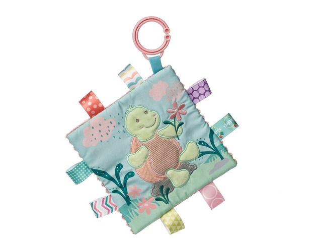 Taggies Crinkle Me Toy with Paper, Squeaker & Sensory Tags, 6 x 6', Tippy Turtle