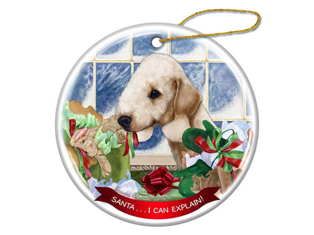 Bedlington Terrier Sandy Dog Porcelain Ornament Pet Santa I Can Explain!